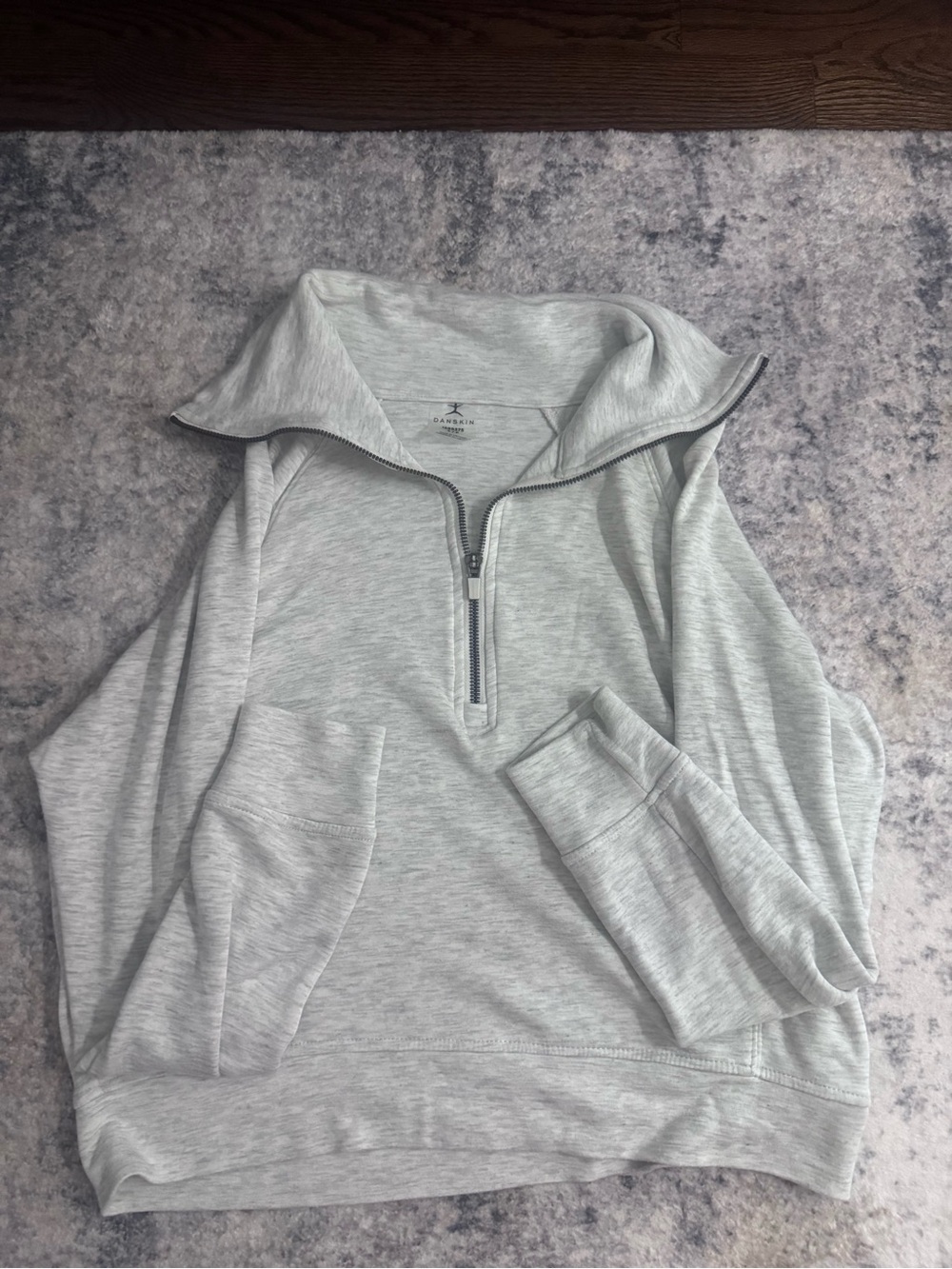 Danskin Light Gray Women's Quarter-Zip Sweatshirt SO COMFORTABLE